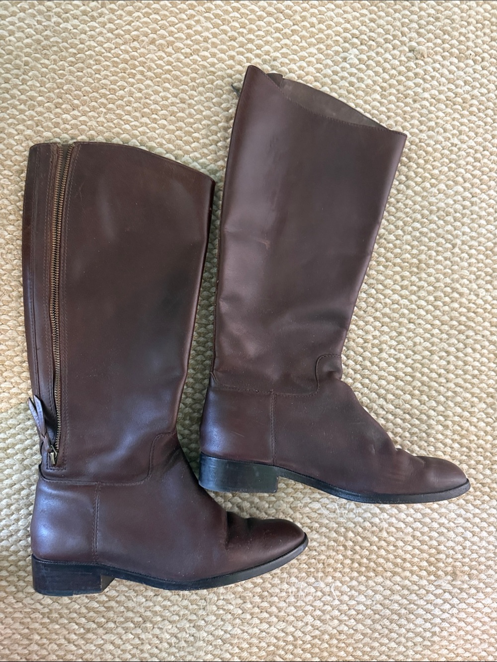 Cole Haan Dark Brown Leather Knee-High Riding Boots